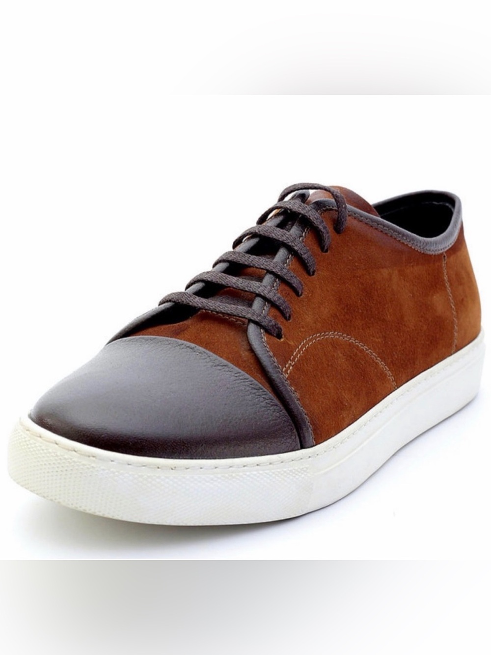 Gacco Lipari Leather Nubuck Cap Toe Sneakers Men’s US 10 EU 43 Brown Camel